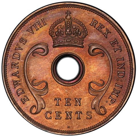 EAST AFRICA: Edward VIII, 1936-1937, 10 cents, 1936-H. PCGS PF66 ...