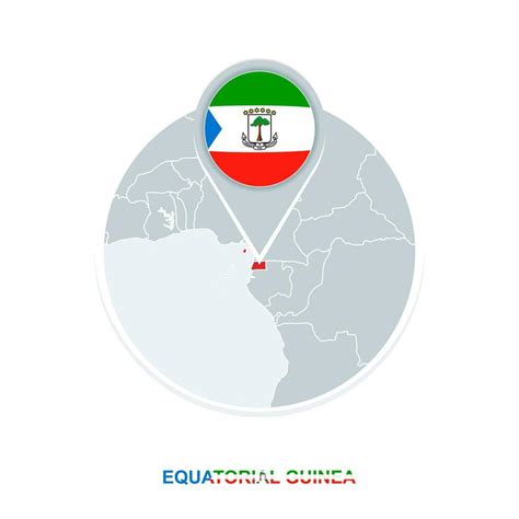 Equatorial Guinea map and flag, vector map icon with highlighted ...