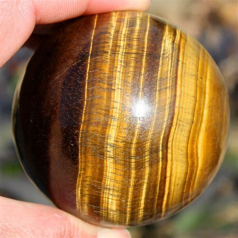 55 60mm Natural Tiger Eye Crystal Sphere Ball Healing China-in Stones from Home & Garden on ...