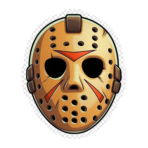 Vintage Slasher Hockey Mask Transparent PNG Clipart for Sticker Design ...