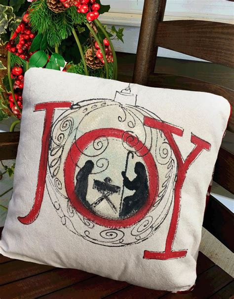 Joy Christmas Ornament, Holiday Decorations, Religious Decorations, Hand-painted, Pillow Cover ...