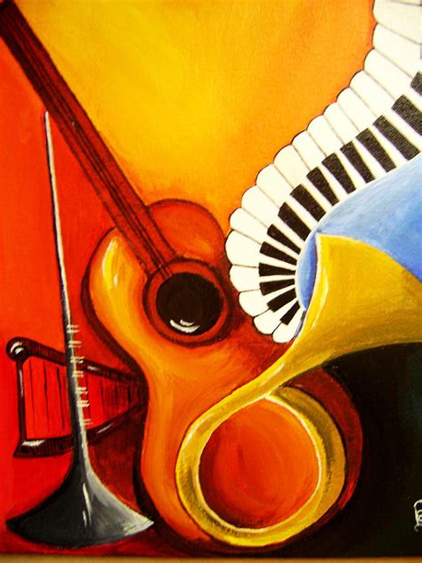 Musical instruments Painting by Rajni A - Pixels