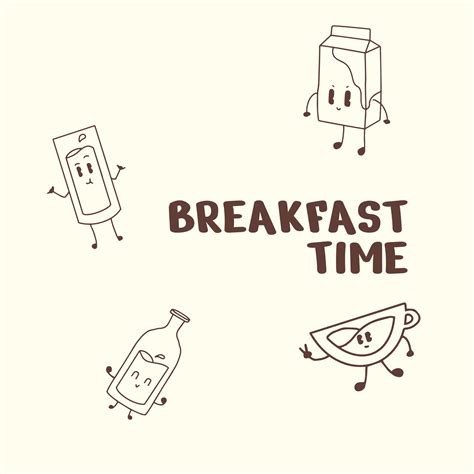 HAND DRAWING CUTE CHARACTER BREAKFAST DESIGN VECTOR ELEMENT 26267517 Vector Art at Vecteezy