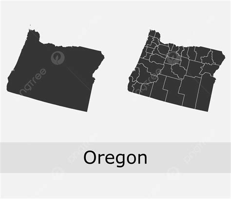 Oregon Map Counties Outline Isolated Oregon Map Political Vector, Isolated, Oregon Map ...