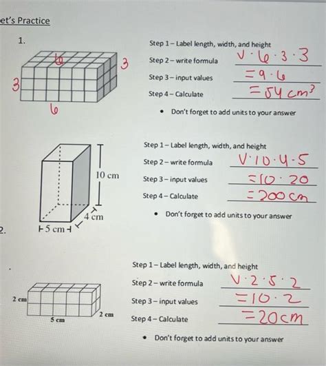 Solved Let's Practice 1. 3 Step 1 - Label length, width, and | Chegg.com