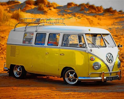 Yellow VW Bus NEW Paint By Numbers - Numeral Paint Kit