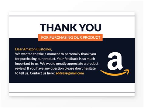 Amazon Thank You Card Design, Product Insert, Package Insert by Sayed ...