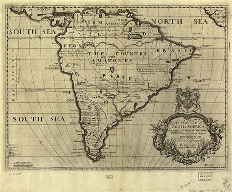 Vintage Map of South America - 1700 Drawing by CartographyAssociates ...