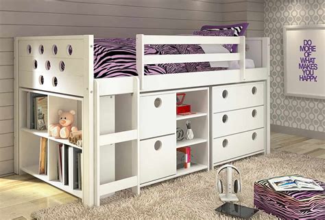 Twin Circles Modular Low Loft Bed in White - Solomon's Furniture