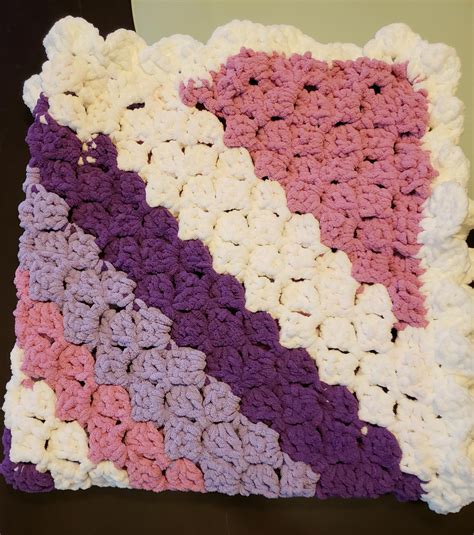 Baby blanket C2C with shell border. : r/crochet