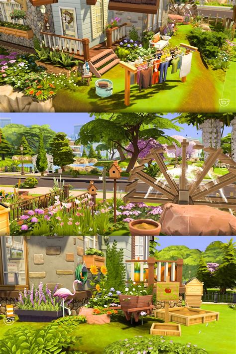 Spring Cottage Garden Landscape Idea Sims 4 | Sims 4 cottage, Sims house design, Sims house