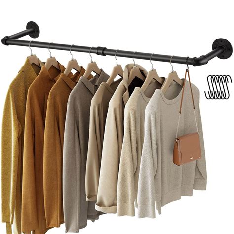 Buy GREENSTELLClothes Rack, 36.2 Inch Industrial Pipe Wall ed Rack, Space-Saving Hanging Clothes ...