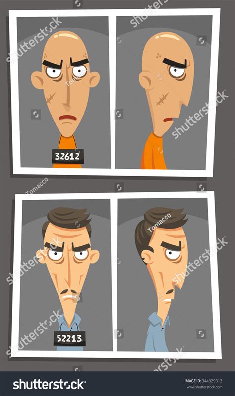 Criminal Mugshot Cartoon Set Stock Vector (Royalty Free) 344329313 ...