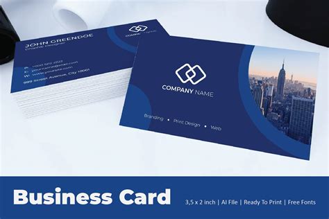 Blue Circular Business Card Template | Business Card Templates ~ Creative Market