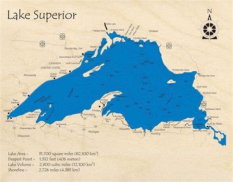 Lake Superior Depth Map – Verjaardag Vrouw 2020