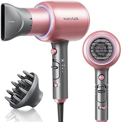 Wavytalk Professional Ionic Hair Dryer Blow Dryer with Diffuser and Concentrator for Curly Hair ...