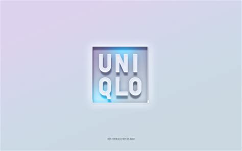 Download wallpapers Uniqlo logo, cut out 3d text, white background, Uniqlo 3d logo, Uniqlo ...