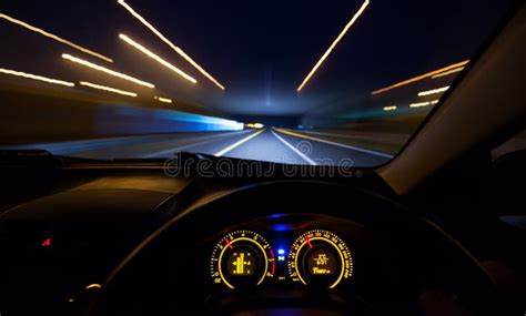 Speeding car dashboard stock photo. Image of steering - 73858252