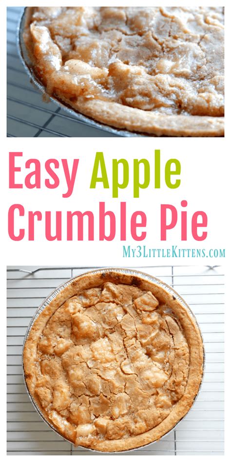 Easy Apple Crumble Pie - My 3 Little Kittens