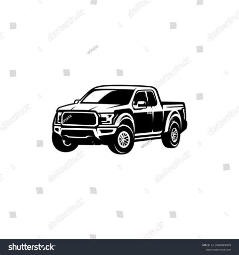 Pick Truck Silhouette Isolated Vector Stock Vector (Royalty Free ...