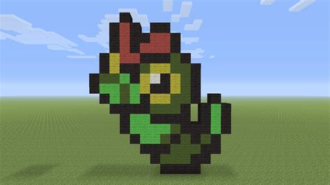 Minecraft Pixel Art - Caterpie Pokemon #010 - YouTube