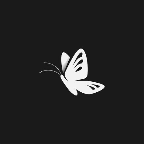 Premium Vector | Black and white minimalist butterfly logo