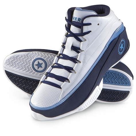 Men's Converse® Transition Mid Basketball Shoes, White / Blue / Light ...