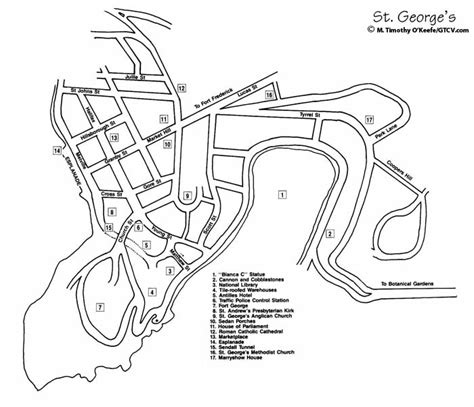 Map St. George's Grenada