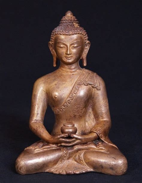 Antique copper Buddha statue - Nepal - Early 20th century - NO RESERVE PRICE ! - Catawiki