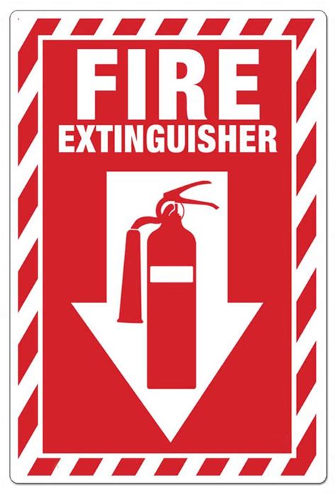 Fire Extinguisher Sign with Down Arrow & Pictogram | Zing