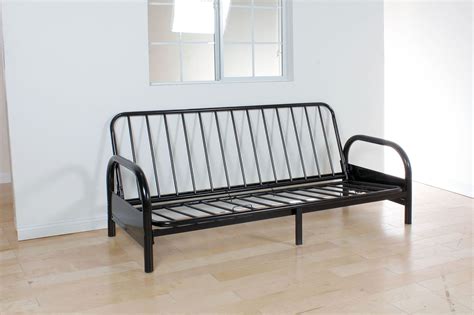 Alfonso Arm Span Black Sofa Bed Futon Metal Frame - Luchy Amor Furniture