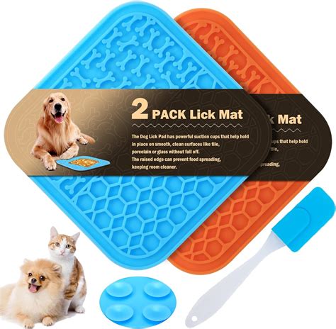 3 Pcs Licky Mats for Dogs 2 Dog Lick Mats with 1 Silicone Spatula Dog ...