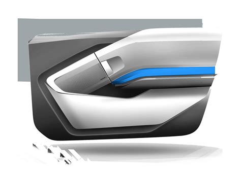 BMW i3 - Interior Design Sketch - Door panel - Car Body Design