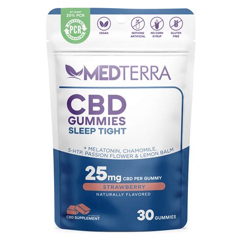 Medterra, CBD Gummies, Sleep Tight, Isolate THC-Free, Strawbery, 30ct, 750mg CBD - CBD.market