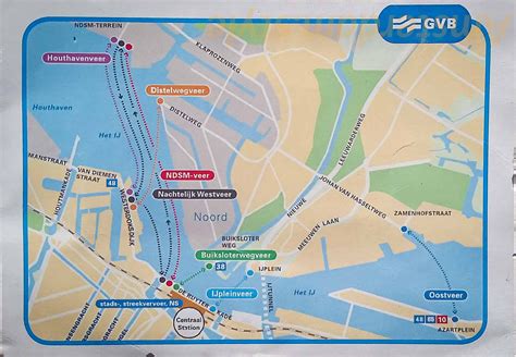 Ferry map of Amsterdam - downloadable pdf map