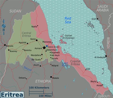 Large regions map of Eritrea | Eritrea | Africa | Mapsland | Maps of ...