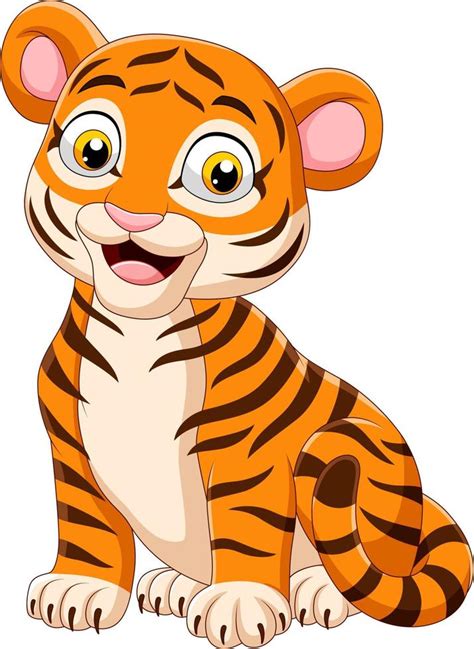 tigre de dibujos animados sentado 8389982 Vector en Vecteezy