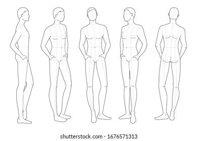 Fashion Template Relaxing Stand Men 9 Stock Vector (Royalty Free) 1676571313 | Shutterstock