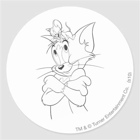 Tom and Jerry On Head Classic Round Sticker | Zazzle.com in 2021 | Tom and jerry tattoo, Tom and ...