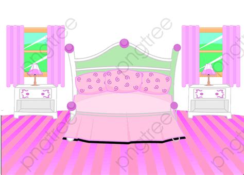 Indoor Scene Pink Floor Bedroom, Bedroom Clipart, Pink - 女生 房間 卡通 - Png Download - Full Size ...
