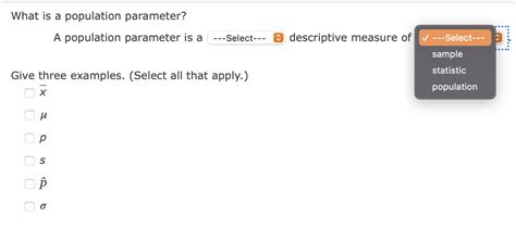 Solved What is a population parameter? A population | Chegg.com