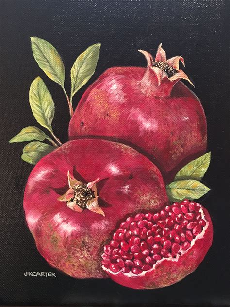 Pomegranates. Original acrylic painting on canvas by JKCARTER. SOLD ...