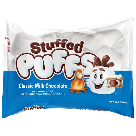 Stuffed Puffs ® Classic Milk Chocolate Filled Marshmallow 8.6oz bag ...