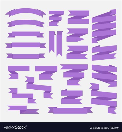 Purple ribbons set Royalty Free Vector Image - VectorStock