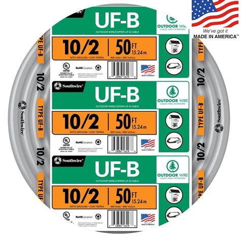 Shop Southwire 50-ft 10-2 UF Wire (By-the-Roll) at Lowes.com