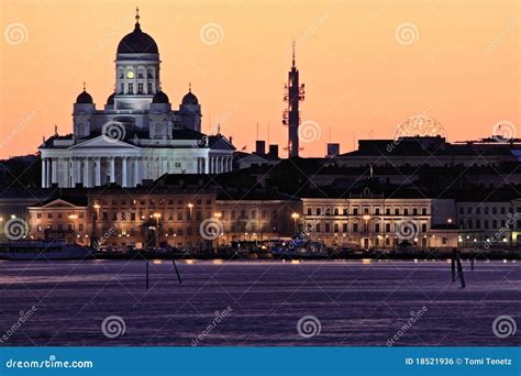 Finland: Helsinki skyline stock photo. Image of downtown - 18521936