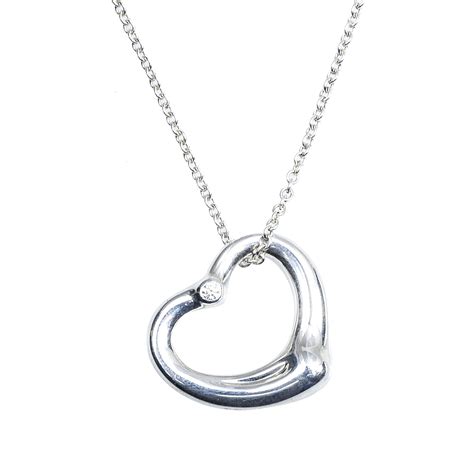 Vintage Tiffany & Co. 0.03 CT Diamond Elsa Peretti Open Heart Necklace - Shop Jewelry - Shop ...