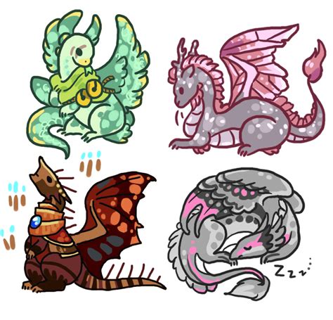 Cute Chibi Dragon Doodles 300g | Art Sales | Flight Rising