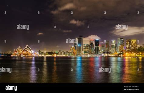 Sydney city skyline at night Stock Photo - Alamy