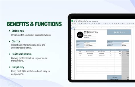 Cash Bill Template in Excel, Google Sheets - Download | Template.net